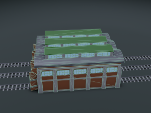 railway workshop 3D Model
