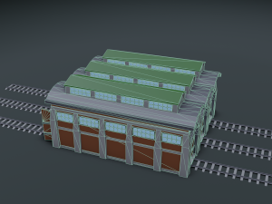 railway workshop 3D Model
