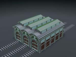 railway workshop 3D Model