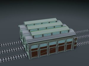 railway workshop 3D Model