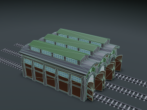 railway workshop 3D Model