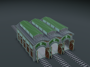 railway workshop 3D Model