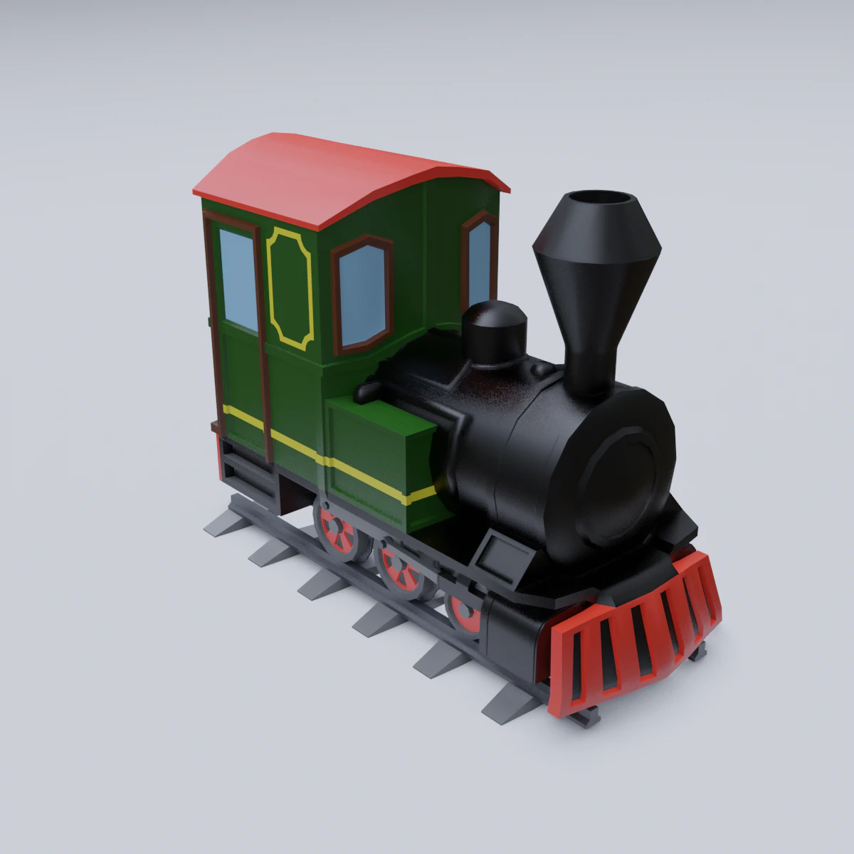 steam locomotive 3D Model .c4d .max .obj .3ds .fbx .stl .blend