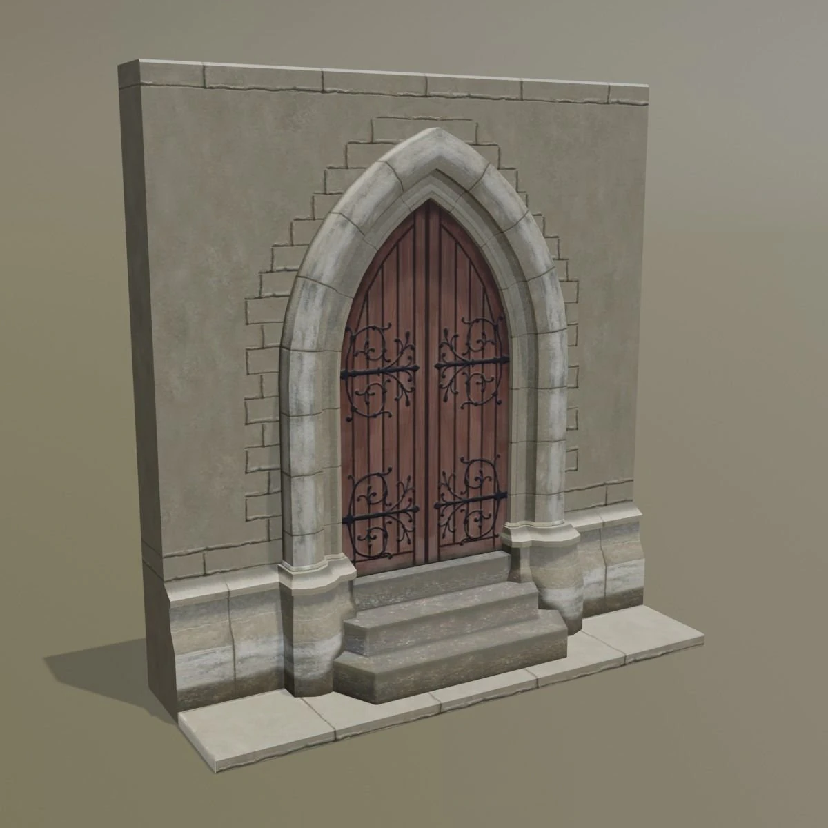 medieval door 3D Model .c4d .max .obj .3ds .fbx .stl .blend 