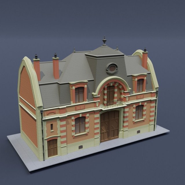 victorian house 01 3D Model .c4d .max .obj .3ds .fbx .stl .blend 