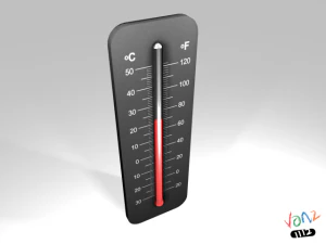 graues Thermometer 3D Modell