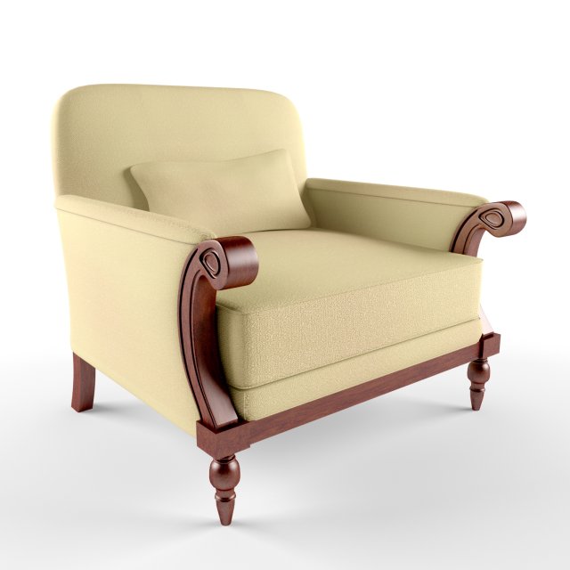 armchair 3D Model .c4d .max .obj .3ds .fbx .stl .blend