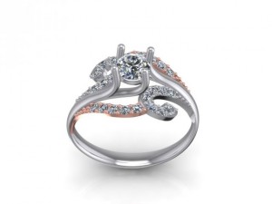 fashion solitaire ring 1 Modello 3D