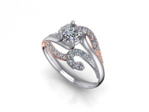 fashion solitaire ring 1 3D Model
