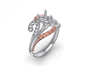 fashion solitaire ring 1 3D Model