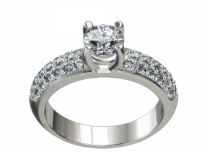 jewelry solitaire band ring 3Dモデル