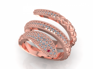 snake fashion ring Modello 3D