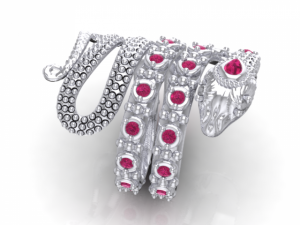 snake parafashion ring Modello 3D