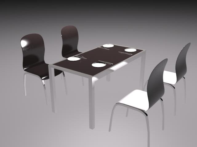 set of furniture for kitchen 3D Модель .c4d .max .obj .3ds .fbx .stl .blend 
