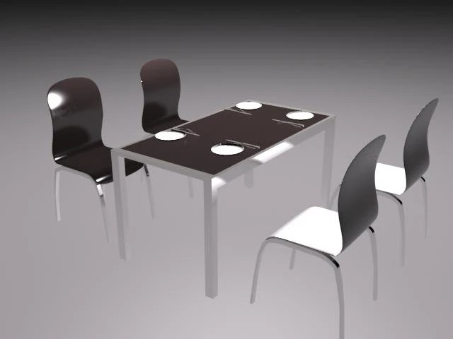 set of furniture for kitchen 3D Model .c4d .max .obj .3ds .fbx .stl .blend 