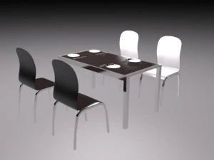 set of furniture for kitchen 3D Model