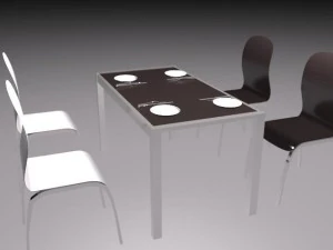 set of furniture for kitchen 3D Model