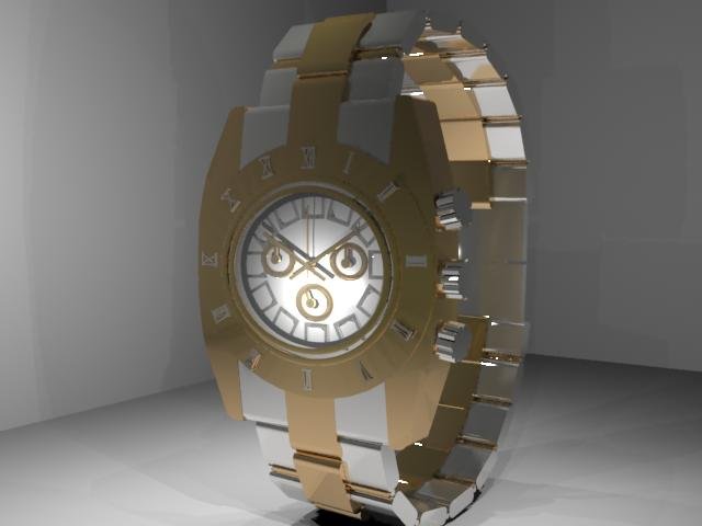 golden wrist watch Modelo 3D .c4d .max .obj .3ds .fbx .stl .blend 