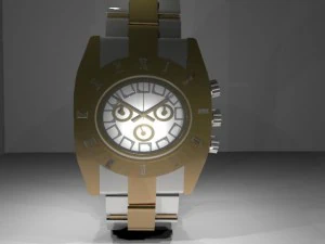 golden wrist watch 3D Model
