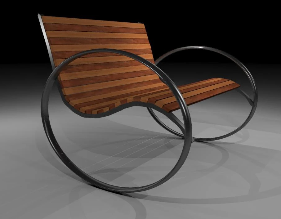 kursi goyang Model 3D .c4d .max .obj .3ds .fbx .stl .blend 