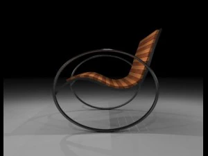 kursi goyang Model 3D