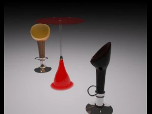 cadeiras para caf&eacute; Modelo 3D