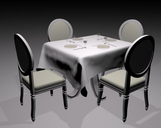 cheirs and table  for restaurant 3D Model .c4d .max .obj .3ds .fbx .stl .blend 