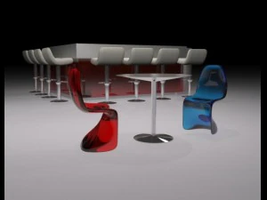 furniture for bars 3D Model