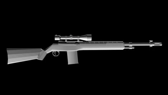 m14 sniper rifle 3D Model .c4d .max .obj .3ds .fbx .stl .blend