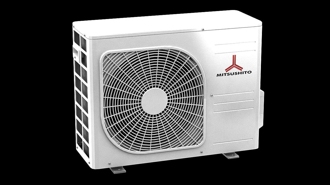 mitsushito air conditioner outside block 3D Model .c4d .max .obj .3ds .fbx .stl .blend 