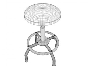 stool chrome Modèle 3D