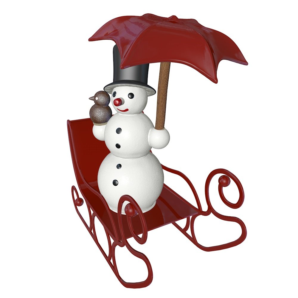 Snowman On A Sleigh 3d Model In Cartoon 3dexport