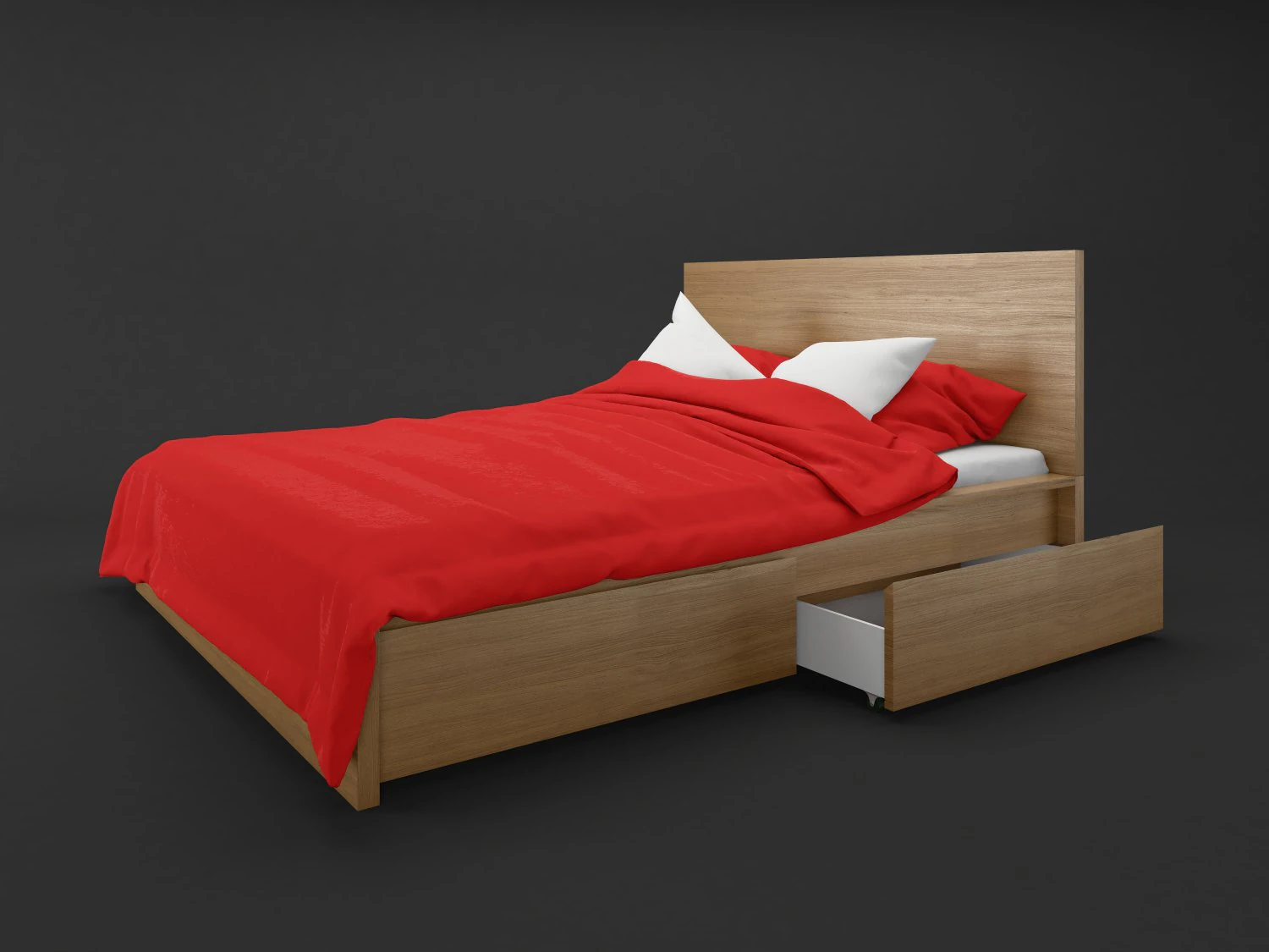 bed malm ikea 3D Model .c4d .max .obj .3ds .fbx .stl .blend 