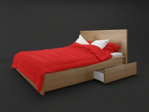 bed malm ikea Modelo 3D