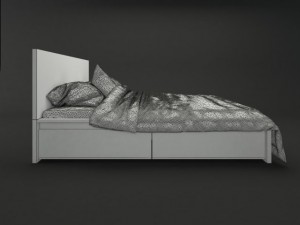 bed malm ikea 3D-Modell