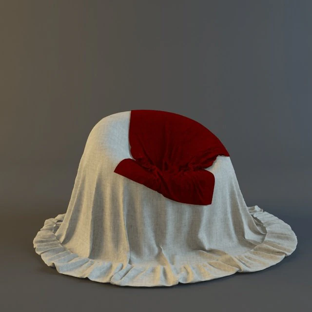 chair with a cape 3D Model .c4d .max .obj .3ds .fbx .stl .blend 