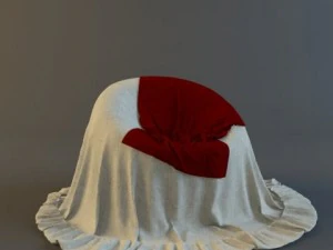 망토가 달린 의자 3D 모델