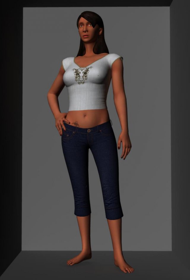 girlonpose 3D Model .c4d .max .obj .3ds .fbx .stl .blend