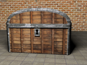 old wooden chest 3D-Modell