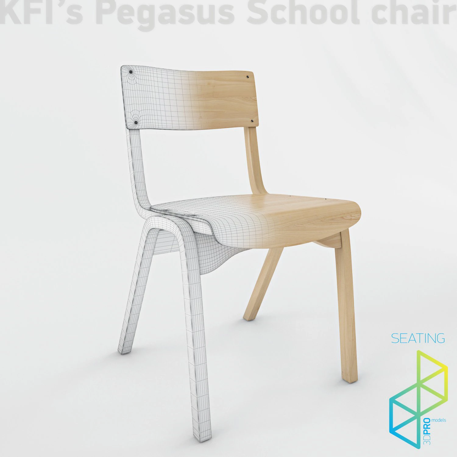 krzesło szkolne Model 3D .c4d .max .obj .3ds .fbx .stl .blend 