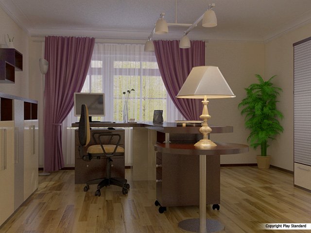 office room or a study presented Modelo 3D .c4d .max .obj .3ds .fbx .stl .blend 