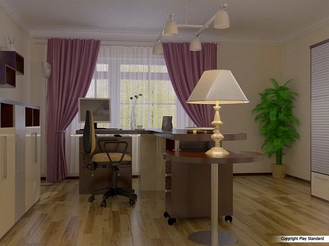 office room or a study presented 3D Model .c4d .max .obj .3ds .fbx .stl .blend 