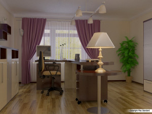 office room or a study presented Modèle 3D