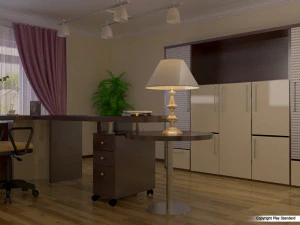 office room or a study presented 3D Model