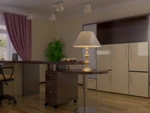 office room or a study presented 3D Model