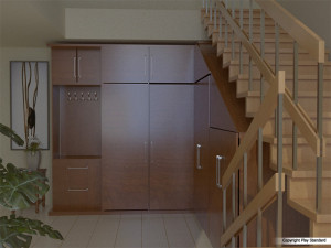 corner cupboard under the stairs Model 3D