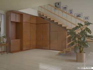 corner cupboard under the stairs Model 3D