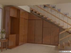 corner cupboard under the stairs Model 3D