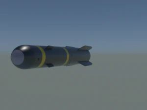 hellfire missile high medium and low poly 3D Model