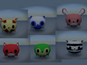 pacchetto di simpatici personaggi animali lowpoly Modello 3D